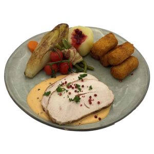 Kalkoenfilet met roze pepersaus